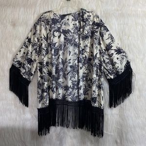 ANGL Fringed Shawl Size M